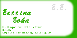 bettina boka business card